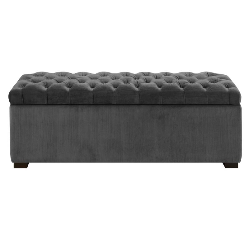 Picket House Furnishings Carson Shoe Storage Bench in Slate