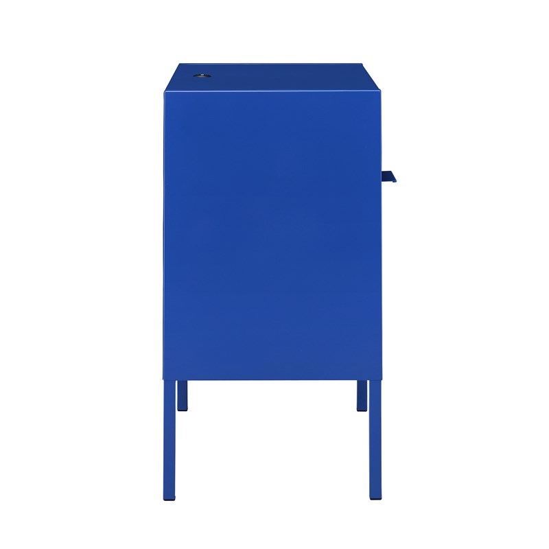 Picket House Furnishings Gemma Metal Nightstand with USB Port in Blue Homesquare