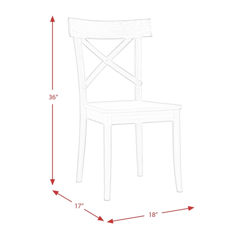 Picket House Furnishings Keaton X-Back Wooden Side Chair Set