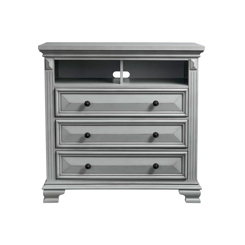 picket house furnishings trent media chest in gray cy300tv