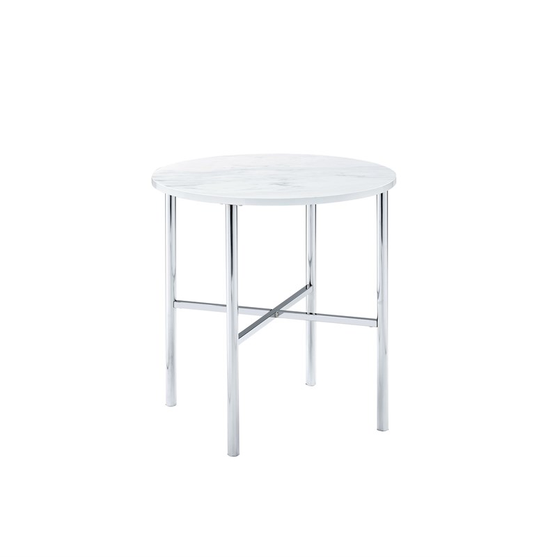 Picket House Furnishings Zara 3PC Metal Occasional Table Set in Chrome