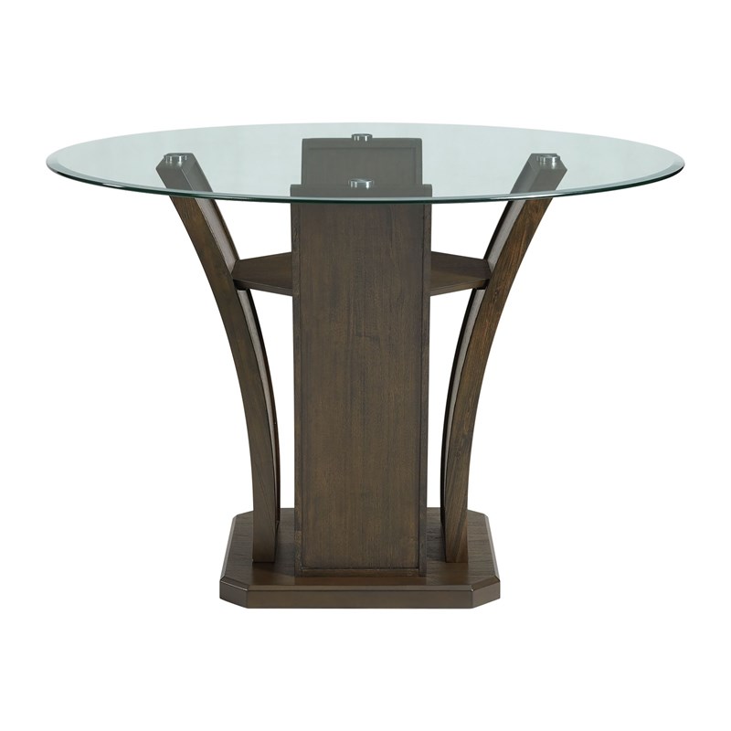 Picket House Furnishings Simms Round Counter Height Dining Table in Walnut