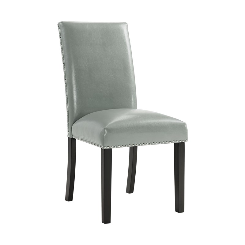 Picket House Furnishings Pia Faux Leather Dining Side Chair Set in Grey