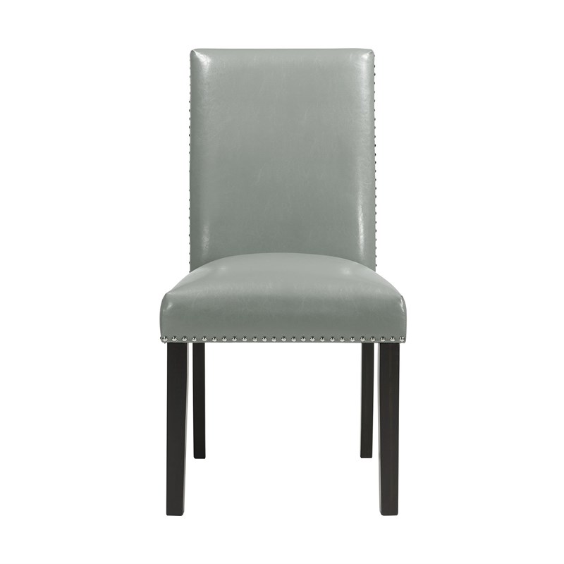 Picket House Furnishings Pia Faux Leather Dining Side Chair Set in Grey