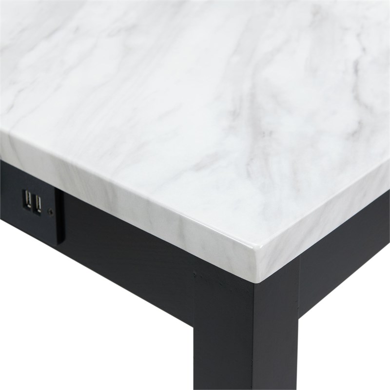 white marble pub table