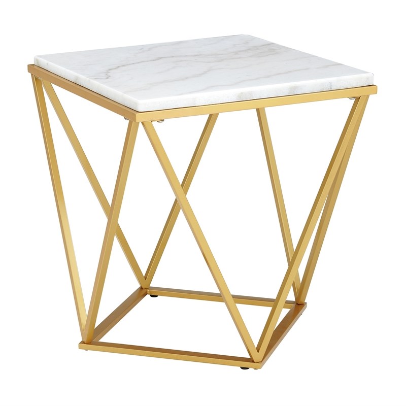 Picket House Furnishings Conner End Table with Gold Metal