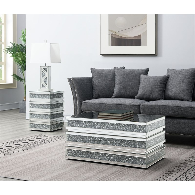 Picket House Furnishings Camilla Mirrored Coffee Table in Chrome