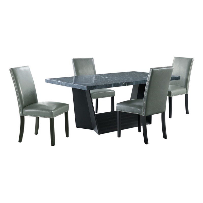 The Picket House Furnishings Dillon Standard Height Gray 5PC Dining Set