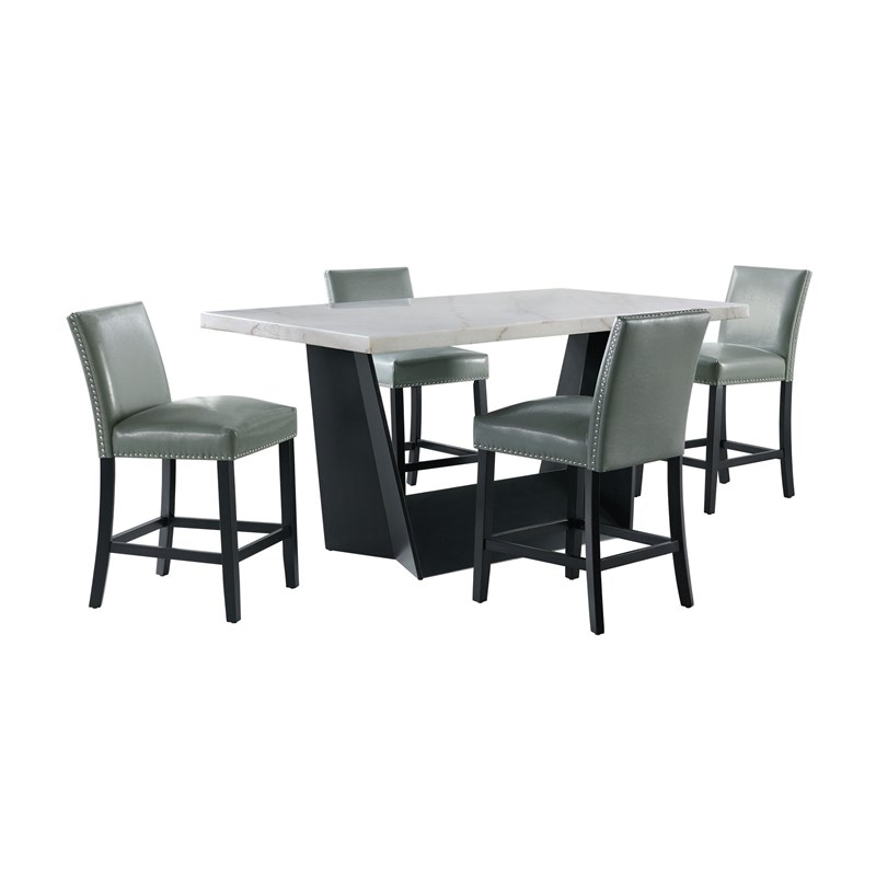 The Picket House Furnishings Dillon Counter Height White 5PC Dining Set