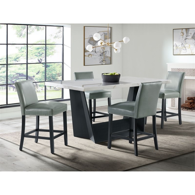 The Picket House Furnishings Dillon Counter Height White 5PC Dining Set