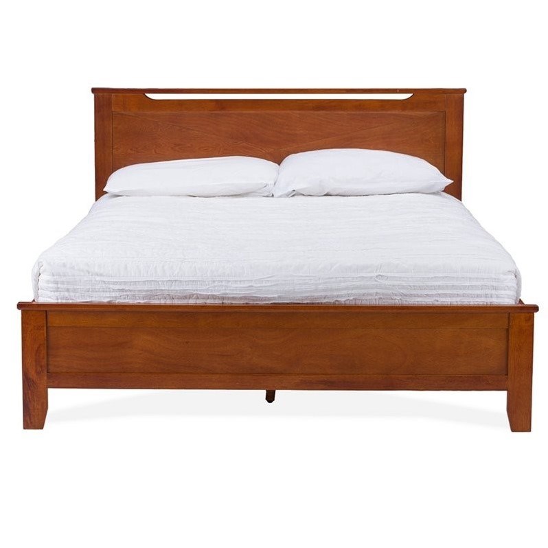 Baxton Studio Demitasse Wood Twin Panel Bed in Antique Oak Homesquare