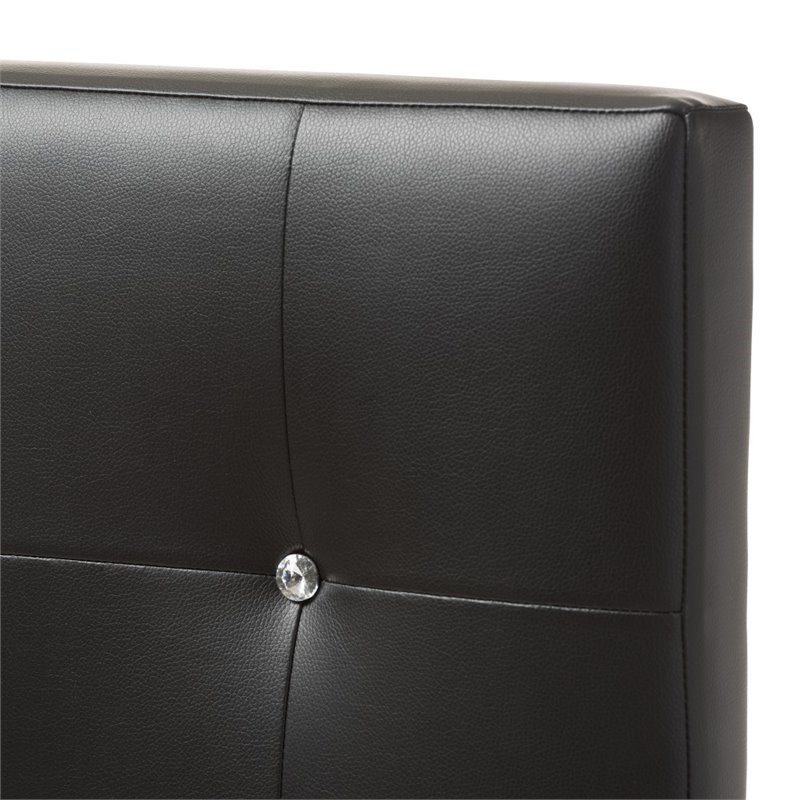 Kirchem Faux Leather Upholstered Twin Headboard in Black