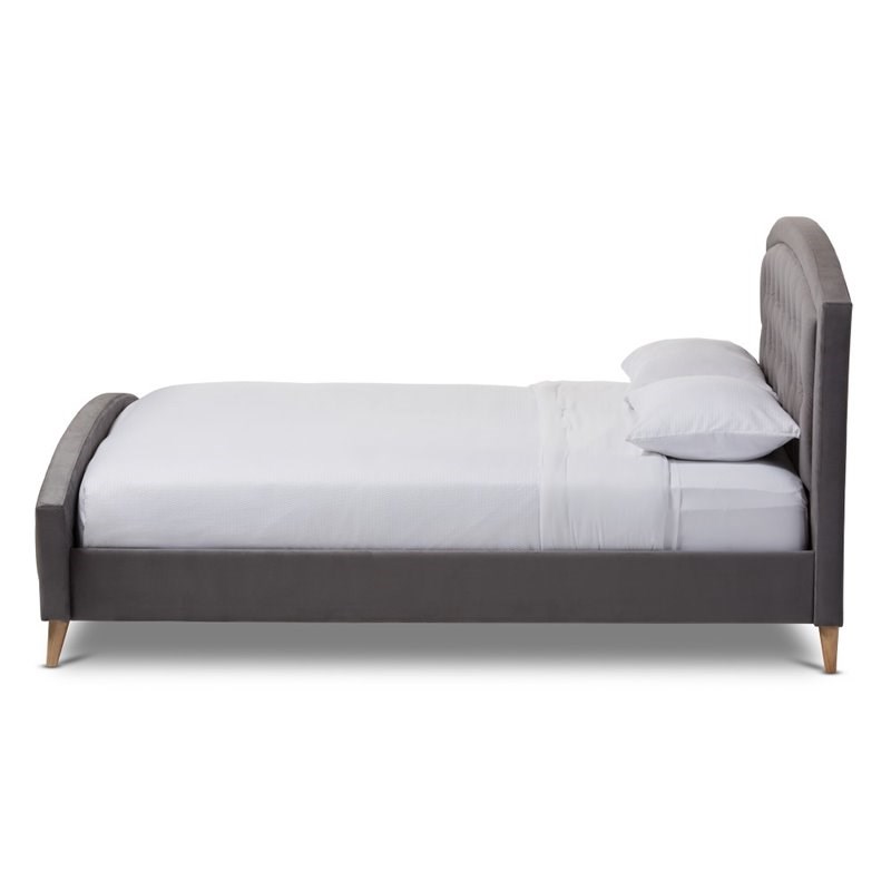 Hannah Queen Platform Bed in Gray | Homesquare