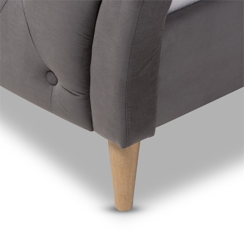 Hannah Queen Platform Bed in Gray Homesquare