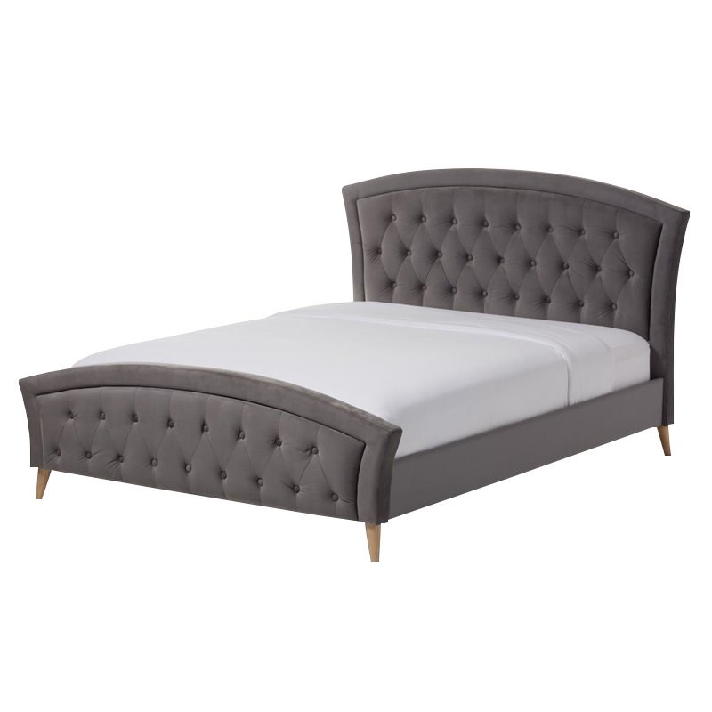 Hannah Queen Platform Bed in Gray Homesquare