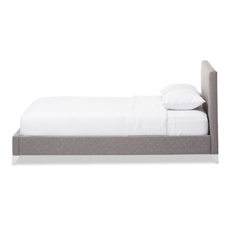 Harlow Upholstered Queen Platform Bed in Gray Homesquare