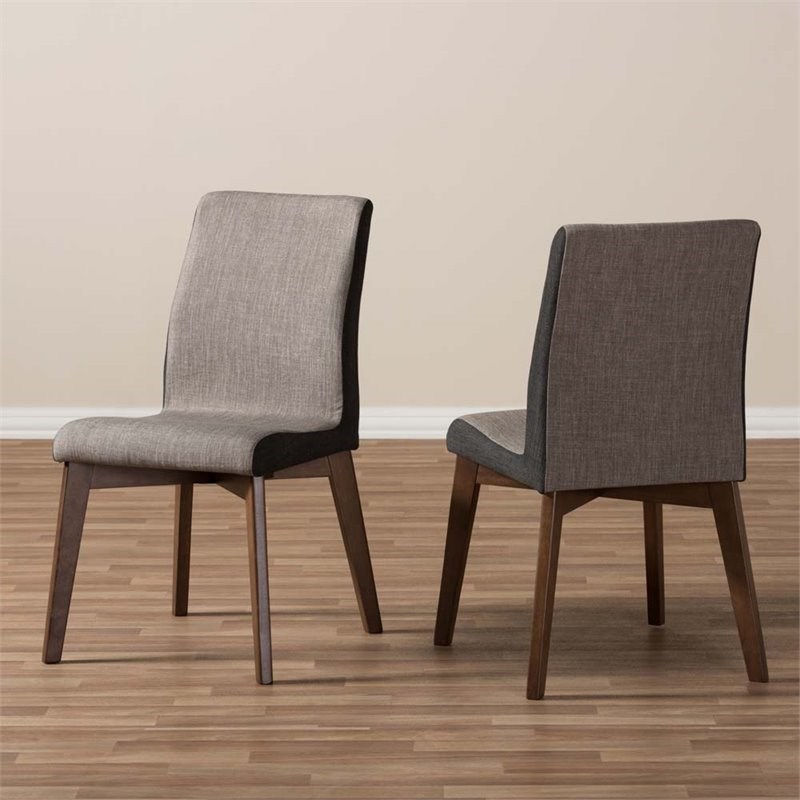baxton studio kimberly upholstered dining chair in gravel