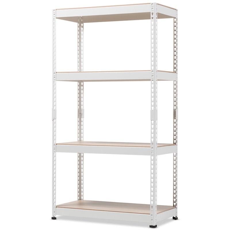 Baxton Studio Cody 3 Shelf Metal Multipurpose Storage Rack in White