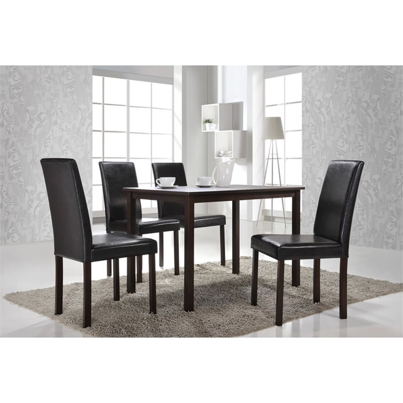 Baxton Studio Andrew Faux Leather Dining Side Chair (Set of 4)