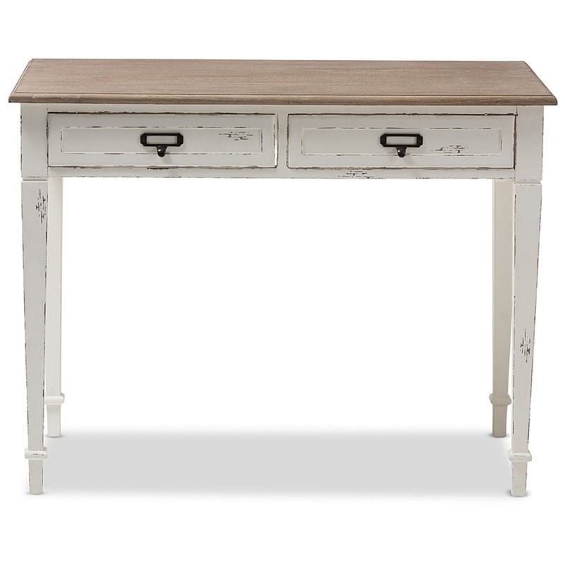 Details about   Baxton Studio Dauphine Writing Desk in White and Natural 