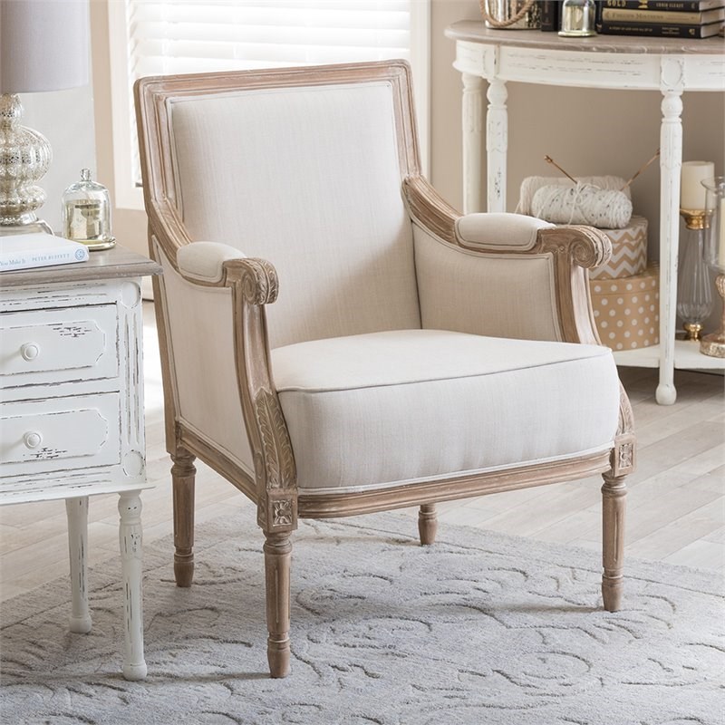 baxton studio chavanon accent chair in light beige and brown - ass500mi cg4
