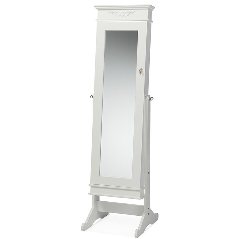 Baxton Studio Bimini Jewelry Armoire Mirror in White Homesquare