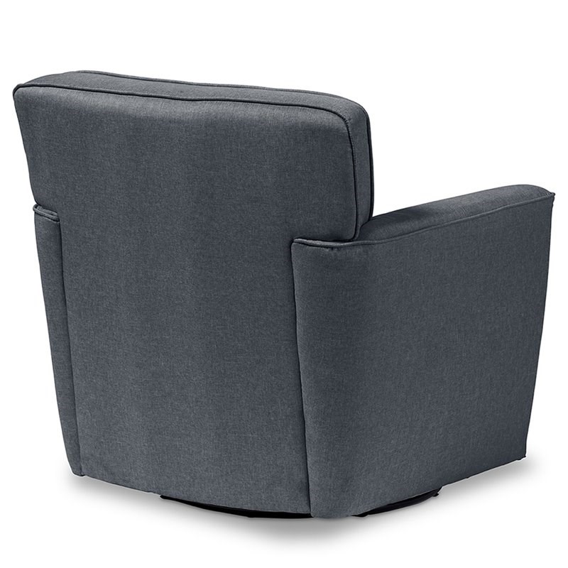 baxton studio canberra tufted swivel accent chair in gray