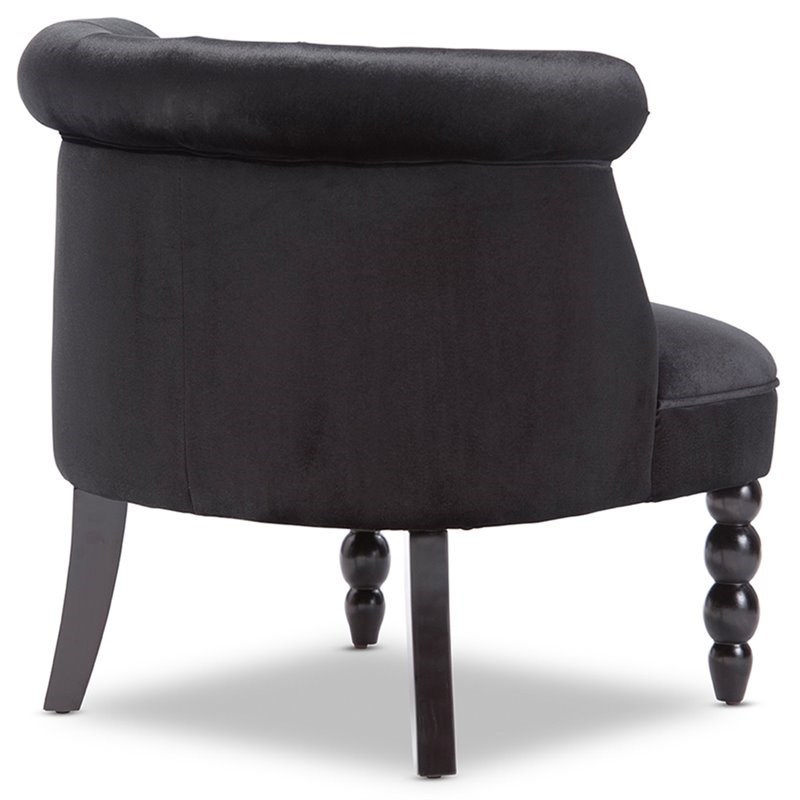 Baxton Studio Flax Velvet Accent Chair in Black Homesquare