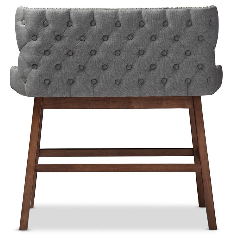 Baxton Studio Gradisca 30" Upholstered Bar Bench in Gray Homesquare