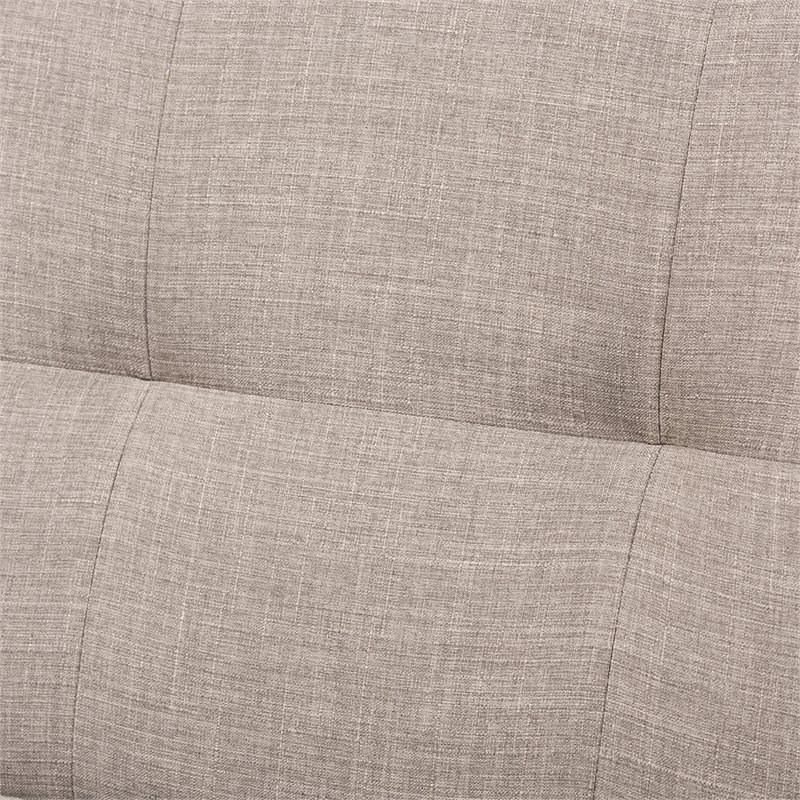 Baxton Studio Bianca Fabric Sofa in Light Gray and Walnut Brown