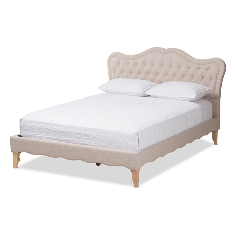 baxton studio alicia upholstered full panel platform bed ...