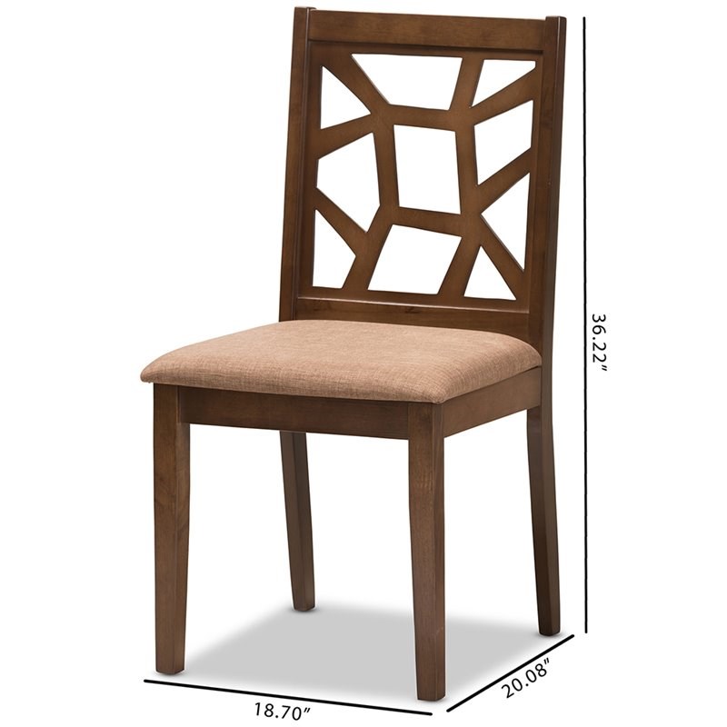 Baxton Studio Abilene Dining Side Chair in Light Brown (Set of 2)
