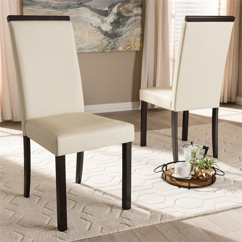 Baxton Studio Daveney Faux Leather Dining Side Chair (Set of 2)