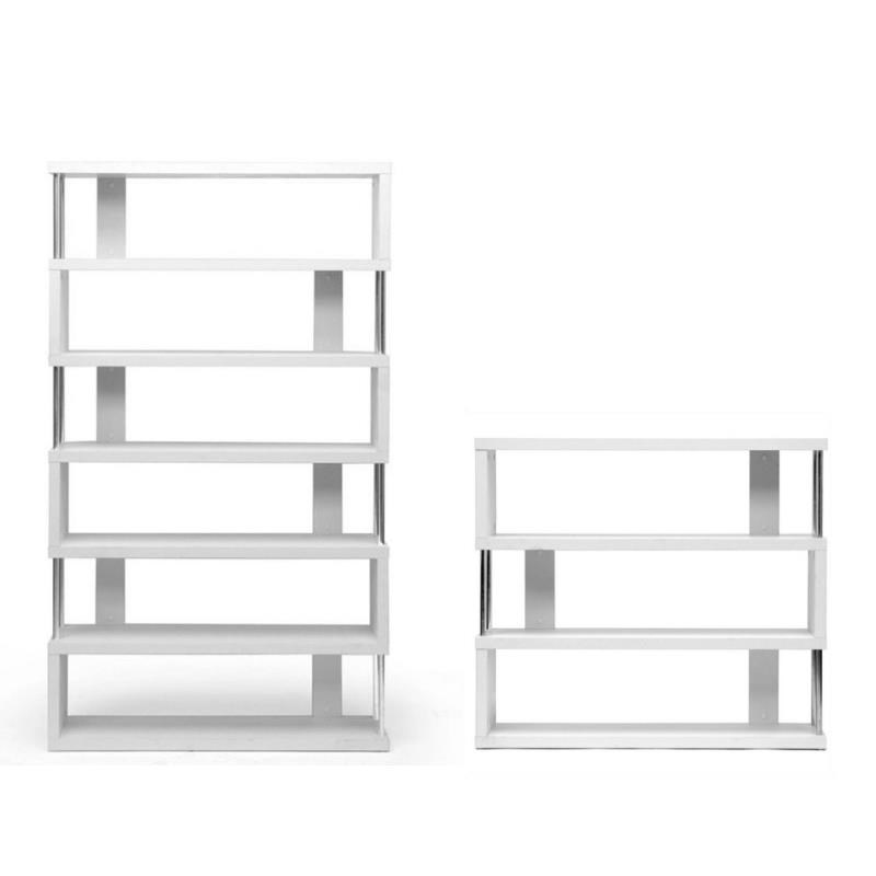 2 Piece Modern Tall And Short Bookcase, Extra Tall Modern Bookcase