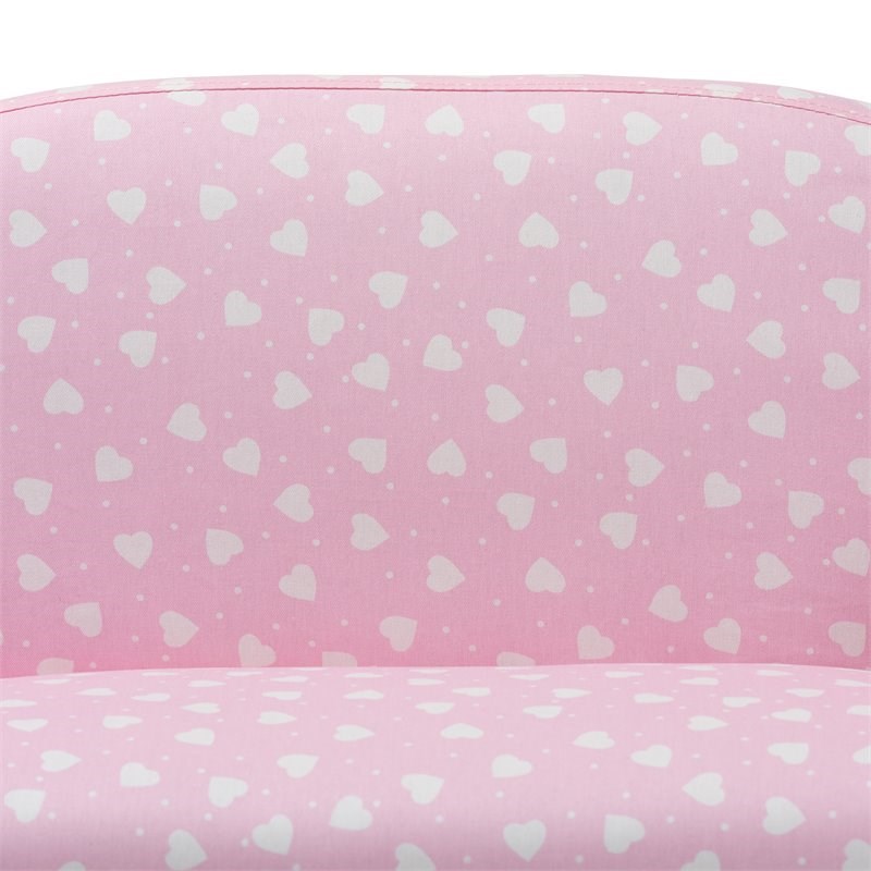 Baxton Studio Erica Pink and White Upholstered Kids 2-Seater Sofa