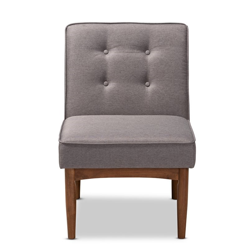 Baxton Studio Arvid Modern Fabric Upholstered and Wood Accent Chair in Gray