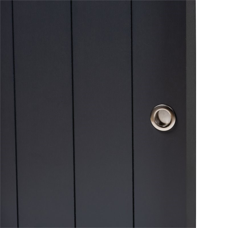 Baxton Studio Leone Finished 2-Door Wood Entryway Shoe Storage Cabinet in Gray
