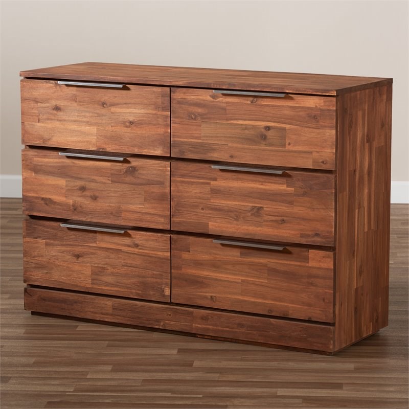 Baxton Studio Austin Contemporary 6 Drawer Wood Dresser In Caramel Brown 156 21003 9276 Cymx