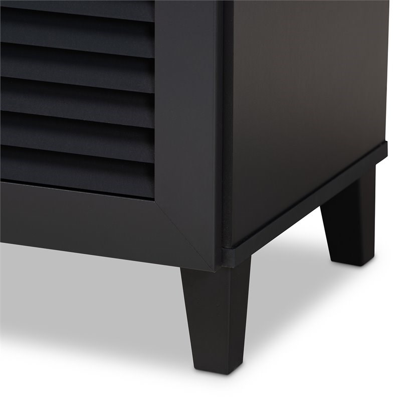 Baxton Studio Coolidge Wood 4-Shelf and Drawer Shoe Cabinet in Dark Gray