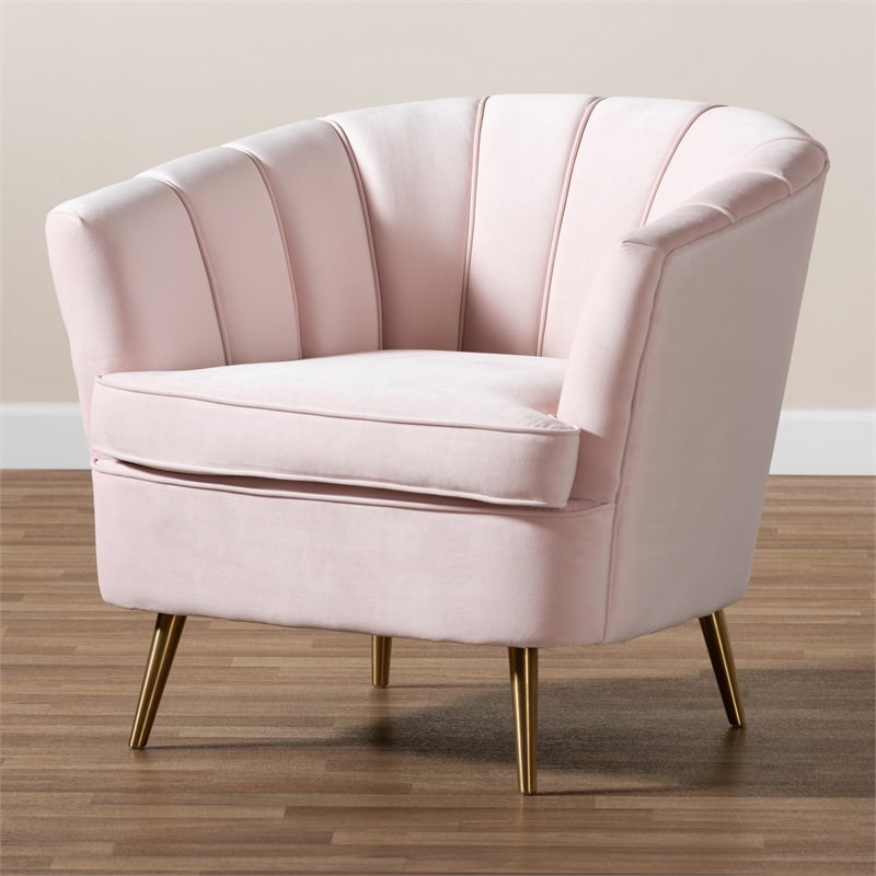 soft pink velvet chair