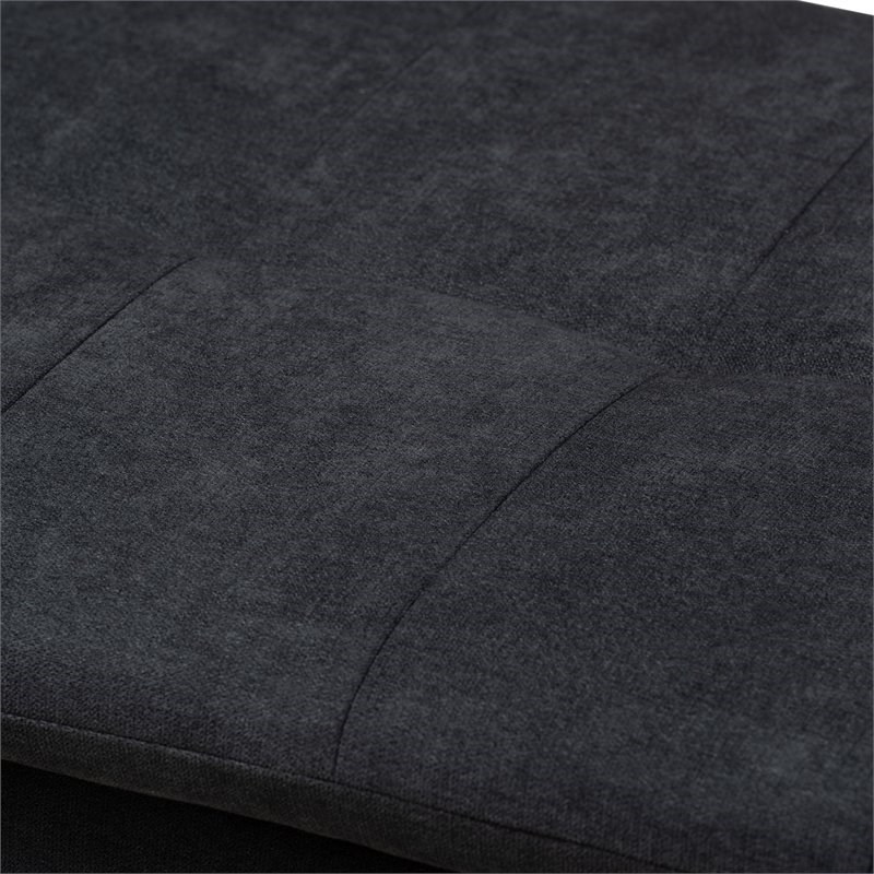 Noa Left Facing Convertible Fabric Sectional Sofa with Ottoman - Dark Gray