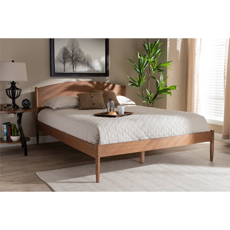 Baxton Studio Leanora King Size Ash Brown Finished Wood Platform Bed ...