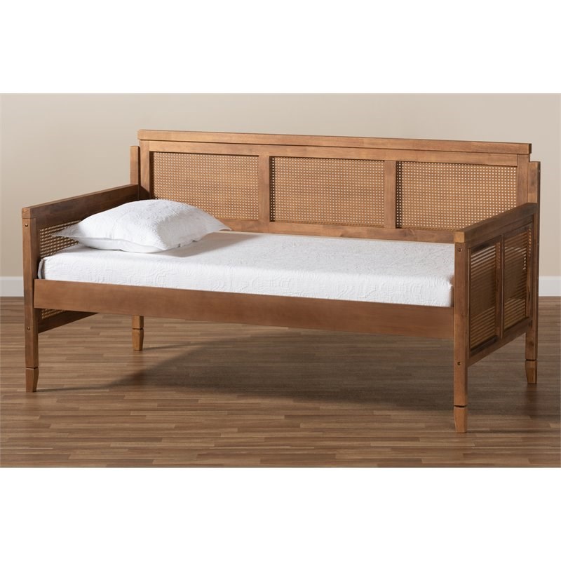 Baxton Studio Toveli Ash Brown Finished Wood Daybed Homesquare