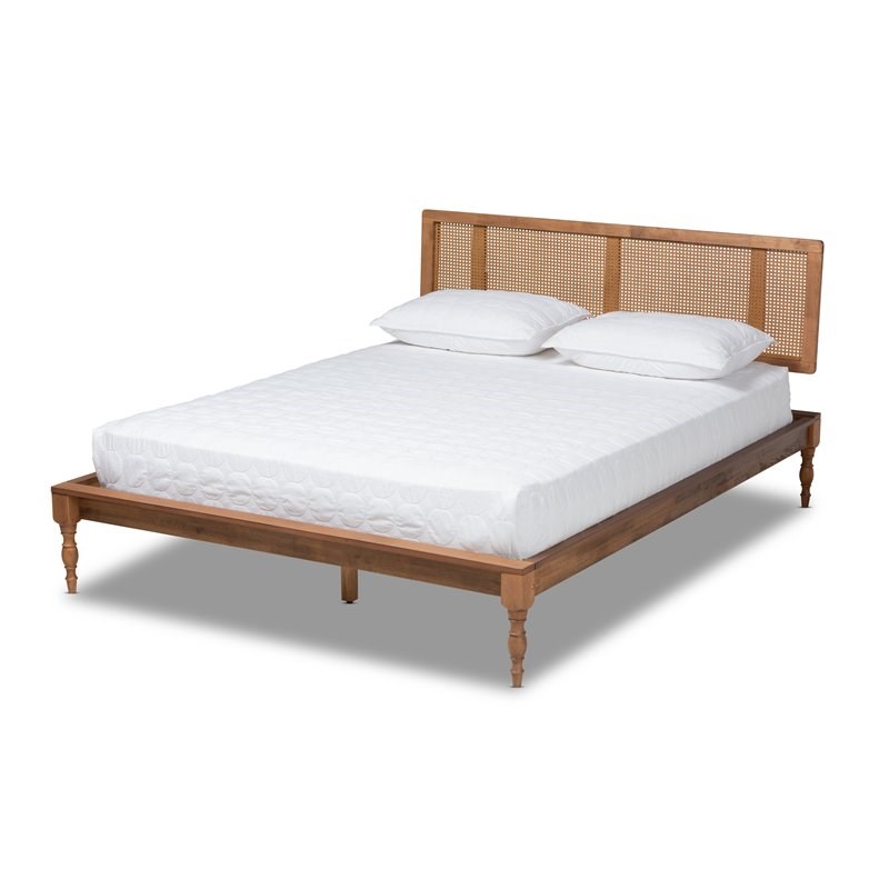 Baxton Studio Romy Queen Size Ash Brown Finished Wood Platform Bed