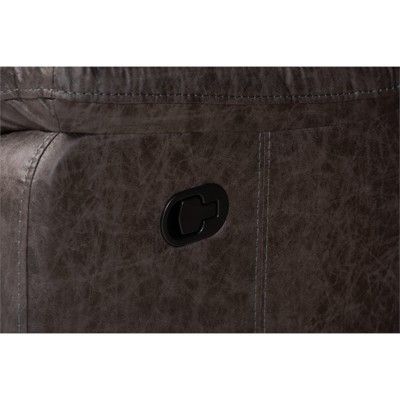 Baxton Studio Vesa Gray Upholstered 6-Piece Sectional Recliner Sofa