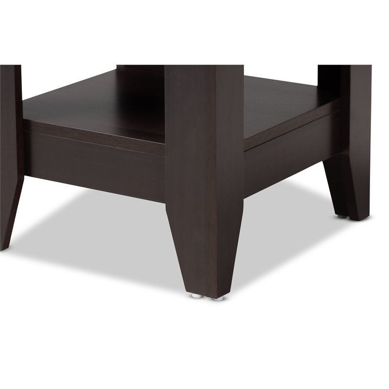Baxton Studio Audra Dark Brown Finished Wood End Table