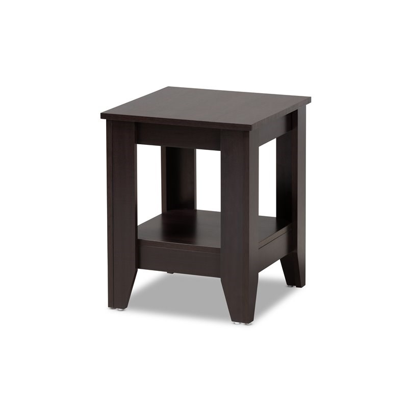 Baxton Studio Audra Dark Brown Finished Wood End Table