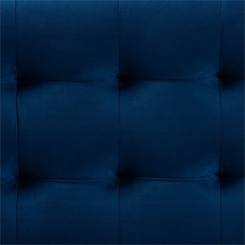 Baxton Studio Roanoke Navy Blue Velvet Upholstered Storage Ottoman Bench Homesquare