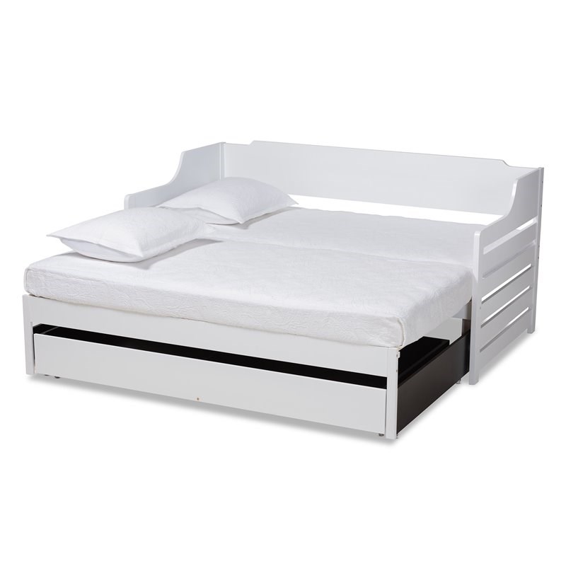 Baxton Studio Jameson White Expandable Twin Size to King Size Daybed