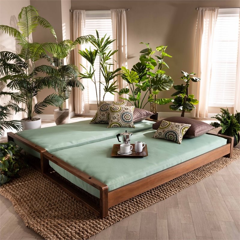 Baxton Studio Klara Walnut Finished Wood Expandable Twin to King Size